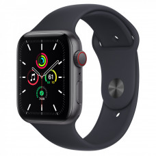 Apple Watch SE GPS + Cellular 44mm S. Gray Aluminum Case w. Midnight Sport Band (MKRR3)