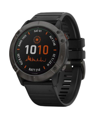 Garmin Fenix ​​6X Pro Solar Titanium Carbon Grey DLC with Black Band (010-02157-21)