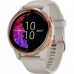 Garmin Venu Rose Gold Stainless Steel Bezel w. Light Sand and Silicone B. (010-02173-23/22/21)