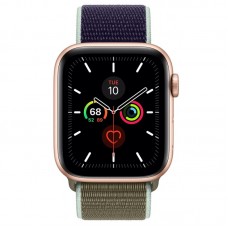 Apple Watch Series 5 GPS 40mm Gold Aluminum Case with Khaki Sport Loop (MWRY2)