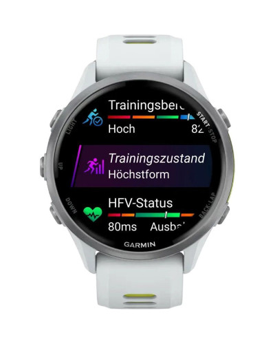 Garmin Forerunner 970 Titanium w. Whitestone Case and Whitestone/T. Amp Yellow Band (010-02969-01/11/61)
