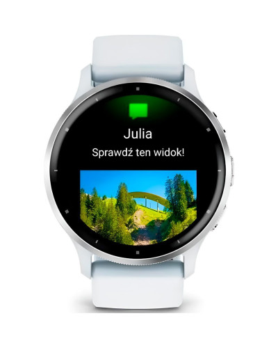 Garmin Venu 3 Silver Stainless Steel Bezel with Whitestone Case and Silicone Band (010-02784-00/50)