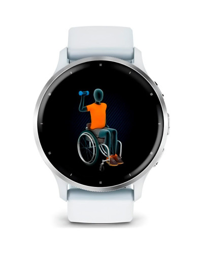 Garmin Venu 3 Silver Stainless Steel Bezel with Whitestone Case and Silicone Band (010-02784-00/50)