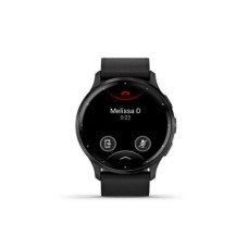 Garmin Venu 3 Slate S. Steel Bezel w. Black Case and Leather Band (010-02784-52/02)