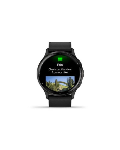 Garmin Venu 3 Slate S. Steel Bezel w. Black Case and Leather Band (010-02784-52/02)