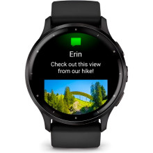 Garmin Venu 3 Slate Stainless Steel Bezel with Black Case and Silicone Band (010-02784-01/51/41)