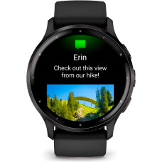 Garmin Venu 3 Slate Stainless Steel Bezel with Black Case and Silicone Band (010-02784-01/51/41)