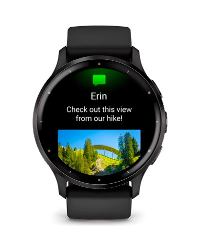 Garmin Venu 3 Slate Stainless Steel Bezel with Black Case and Silicone Band (010-02784-01/51/41)