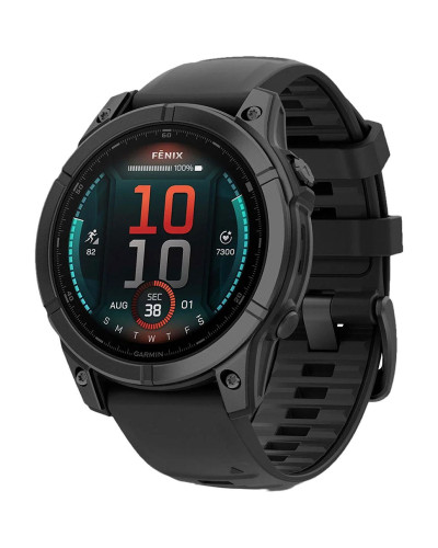 Garmin Fenix E 47mm AMOLED Slate Gray Steel with Black Silicone Band (010-03025-03/01/13)