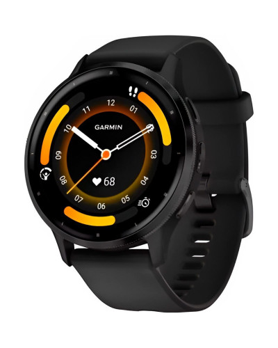 Garmin Venu 3 Slate Stainless Steel Bezel with Black Case and Silicone Band (010-02784-01/51/41)