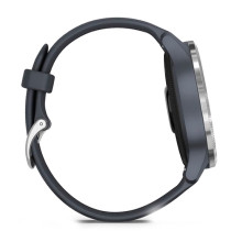 Garmin Venu Silver Stainless Steel Bezel w. Granite Blue and Silicone B. (010-02173-01/03) 010-02173-03