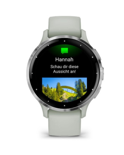 Garmin Venu 3S Silver S. Steel Bezel w. Sage Gray Case and S. Band (010-02785-01/51)