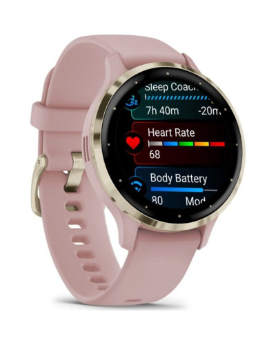 Garmin Venu 3S Soft Gold S. Steel Bezel w. Dust Rose Case and S. Band (010-02785-03/53)