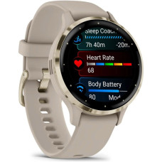 Garmin Venu 3S Soft Gold S. Steel Bezel w. French Gray Case and S. Band (010-02785-02/52)