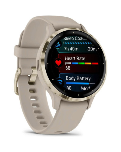 Garmin Venu 3S Soft Gold S. Steel Bezel w. French Gray Case and S. Band (010-02785-02/52)