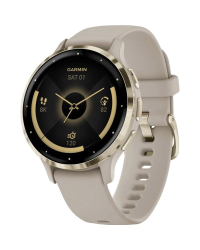 Garmin Venu 3S Soft Gold S. Steel Bezel w. French Gray Case and S. Band (010-02785-02/52)