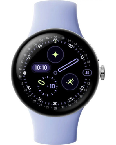 Google Pixel Watch 4 41mm Wi-Fi Polished Silver Aluminum case / Iris Active Band