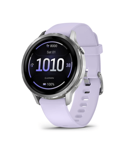 Garmin Venu 4 41 mm Silver with Periwinkle Silicone Band (010-03013-01/41)