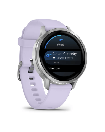 Garmin Venu 4 41 mm Silver with Periwinkle Silicone Band (010-03013-01/41)