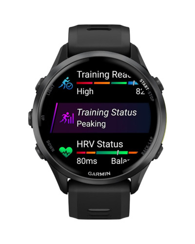 Garmin Forerunner 970 Carbon Gray DLC Titanium Black Case w. Black/Translucent Band (010-02969-00/10/60)