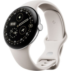 Google Pixel Watch 4 45mm Wi-Fi Polished Silver Aluminum case / Porcelain Active Band