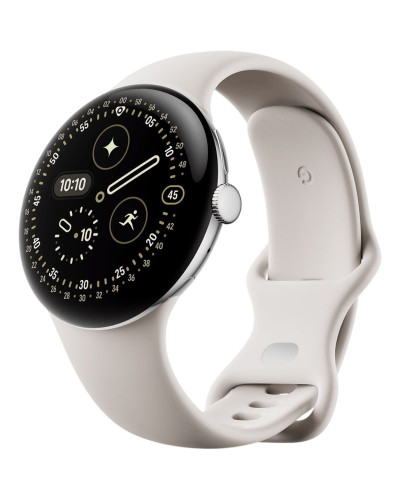 Google Pixel Watch 4 45mm Wi-Fi Polished Silver Aluminum case / Porcelain Active Band