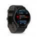 Garmin Venu 3 Slate S. Steel Bezel w. Black Case and Leather Band (010-02784-52)