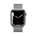 Apple Watch Series 7 GPS + Cellular 41mm Silver Stainless Steel Case with Silver Milanese Loop (MKHF3)