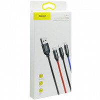 DataCable BASEUS Three Primary Colors (1.2m) (3 in1) black (CAMLT-BSY01)