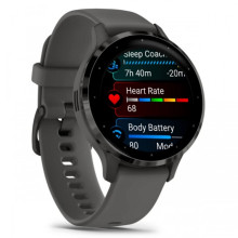 Garmin Venu 3S Slate S. Steel Bezel w. Pebble Gray Case and S. Band (010-02785-00/50)