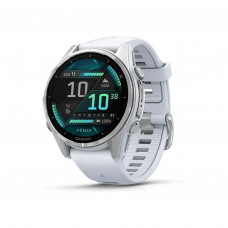 Garmin Fenix 8 43mm AMOLED Silver with Whitestone Silicone Band (010-02903-00)