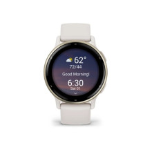 Garmin vivoactive 5 Cream Gold Aluminum Bezel with Ivory Case and Silicone Band (010-02862-11)