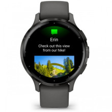 Garmin Venu 3S Slate S. Steel Bezel w. Pebble Gray Case and S. Band (010-02785-00/50)