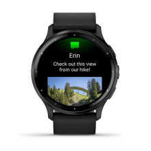 Garmin Venu 3 Slate S. Steel Bezel w. Black Case and Leather Band (010-02784-52)