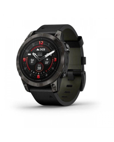 Garmin Epix Pro Gen 2 Sapphire 47mm Carbon G. DLC Tit. with B. Leather Band (010-02803-30)