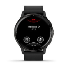 Garmin Venu 3 Slate S. Steel Bezel w. Black Case and Leather Band (010-02784-52)