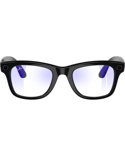 Ray-Ban Meta Wayfarer Shiny Black Frame Clear Lenses (RW4006 601/SB 50-22)