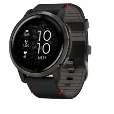 Garmin Venu 2 Slate with Black Leather Band (010-02430-21)