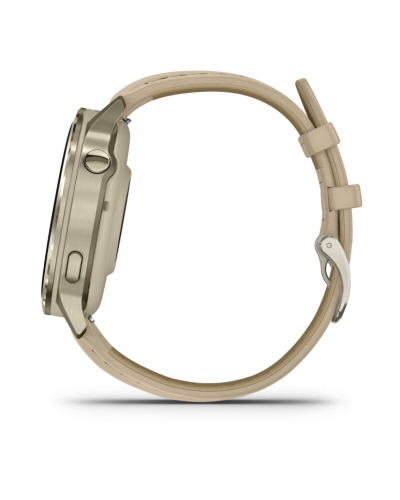 Garmin Venu 4 41mm Lunar Gold with Light Sand Leather Band (010-03013-03)