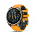 Garmin Fenix 8 47mm AMOLED Sapphire Titanium w. Spark Orange/Graphite Silicone Band (010-02904-10/11)