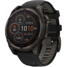 Garmin Fenix 8 47mm Solar Sapphire Carbon Gray DLC Titanium w. Black/Pebble Gray S. Band (010-02906-10/11)