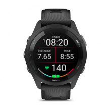 Garmin Forerunner 265 Black Bezel and Case w. Black/Powder Gray Silicone Band (010-02810-00/10)