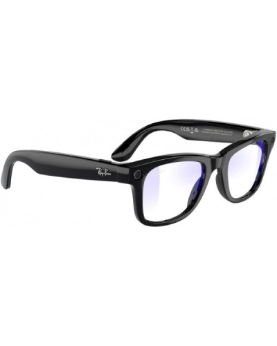 Ray-Ban Meta Wayfarer Shiny Black Frame Clear Lenses (RW4006 601/SB 50-22)