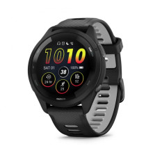 Garmin Forerunner 265 Black Bezel and Case w. Black/Powder Gray Silicone Band (010-02810-00/10)