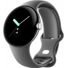 Google Pixel Watch LTE Polished Silver Case/Charcoal Active Band