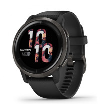 Garmin Venu 2 Slate Stainless Steel Bezel with Black Case and Silicone Band (010-02430-11/01)