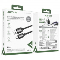 DataCable Acefast (60W/3A)(USB=>TypeC) black (C20-04)