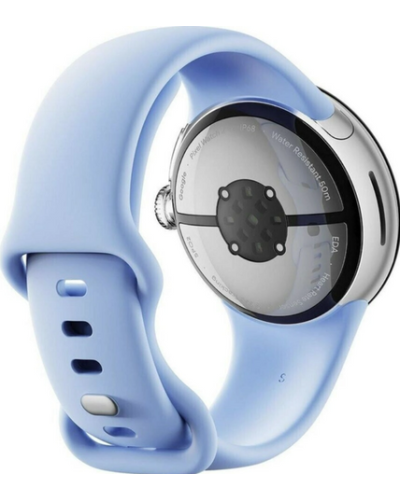 Google Pixel Watch 2 Polished Silver Aluminum Case / Bay Active Band