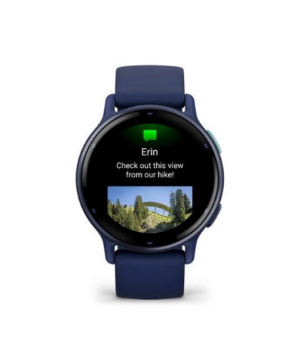Garmin vivoactive 5 Metallic Navy Aluminum Bezel with Navy Case and Silicone Band (010-02862-12)