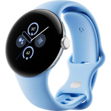 Google Pixel Watch 2 Polished Silver Aluminum Case / Bay Active Band